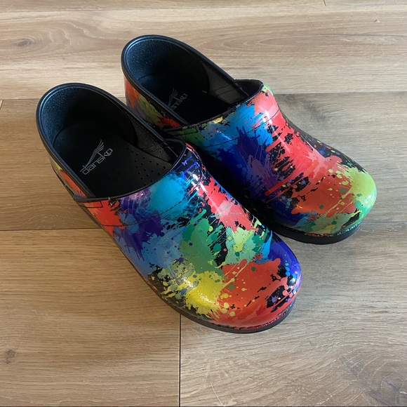 Dansko Clogs paint splatter design 39